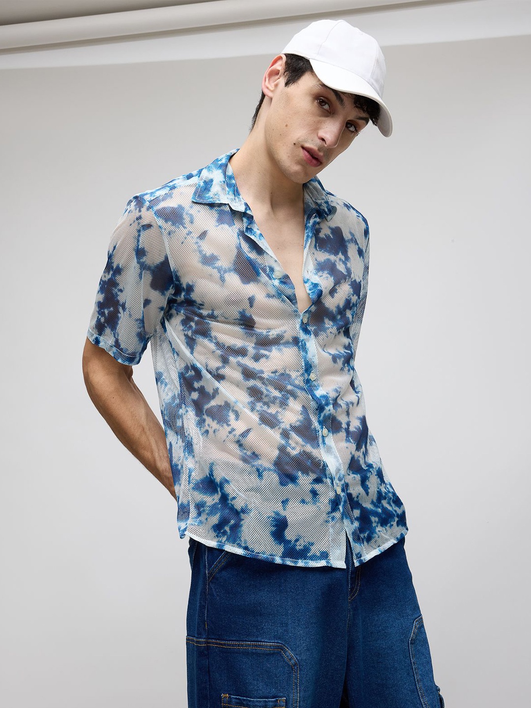 

FREAKINS Abstract Printed Casual Shirt, Blue