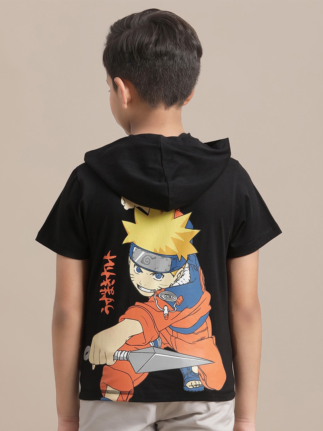 

Kids Ville Boys Naruto Printed Pure Cotton T-Shirt, Black