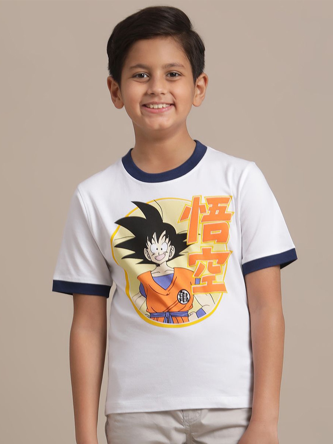 

Kids Ville Boys Dragon Ball Z Printed Pure Cotton T-Shirt, White