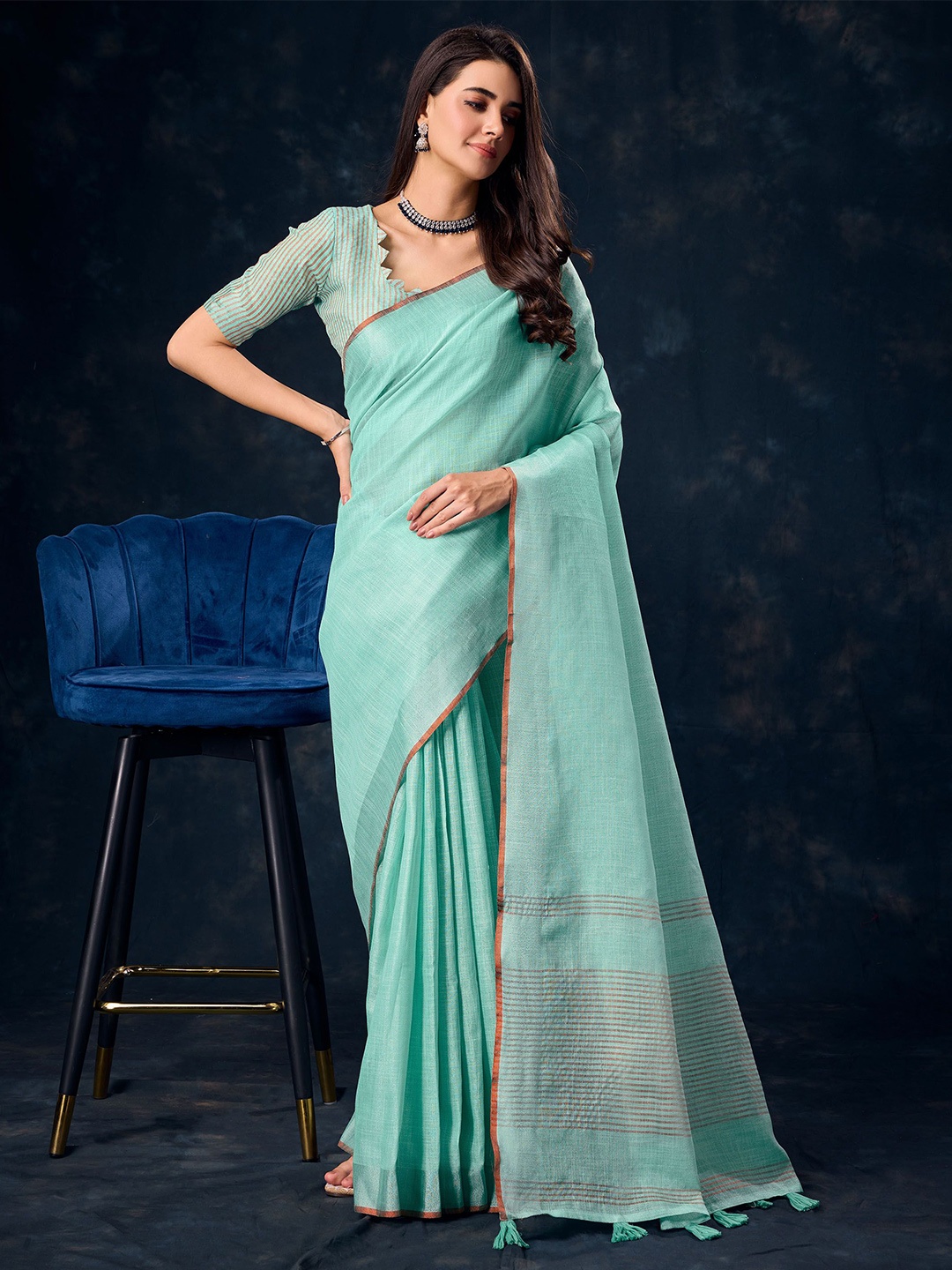 

Mitera Saree, Teal