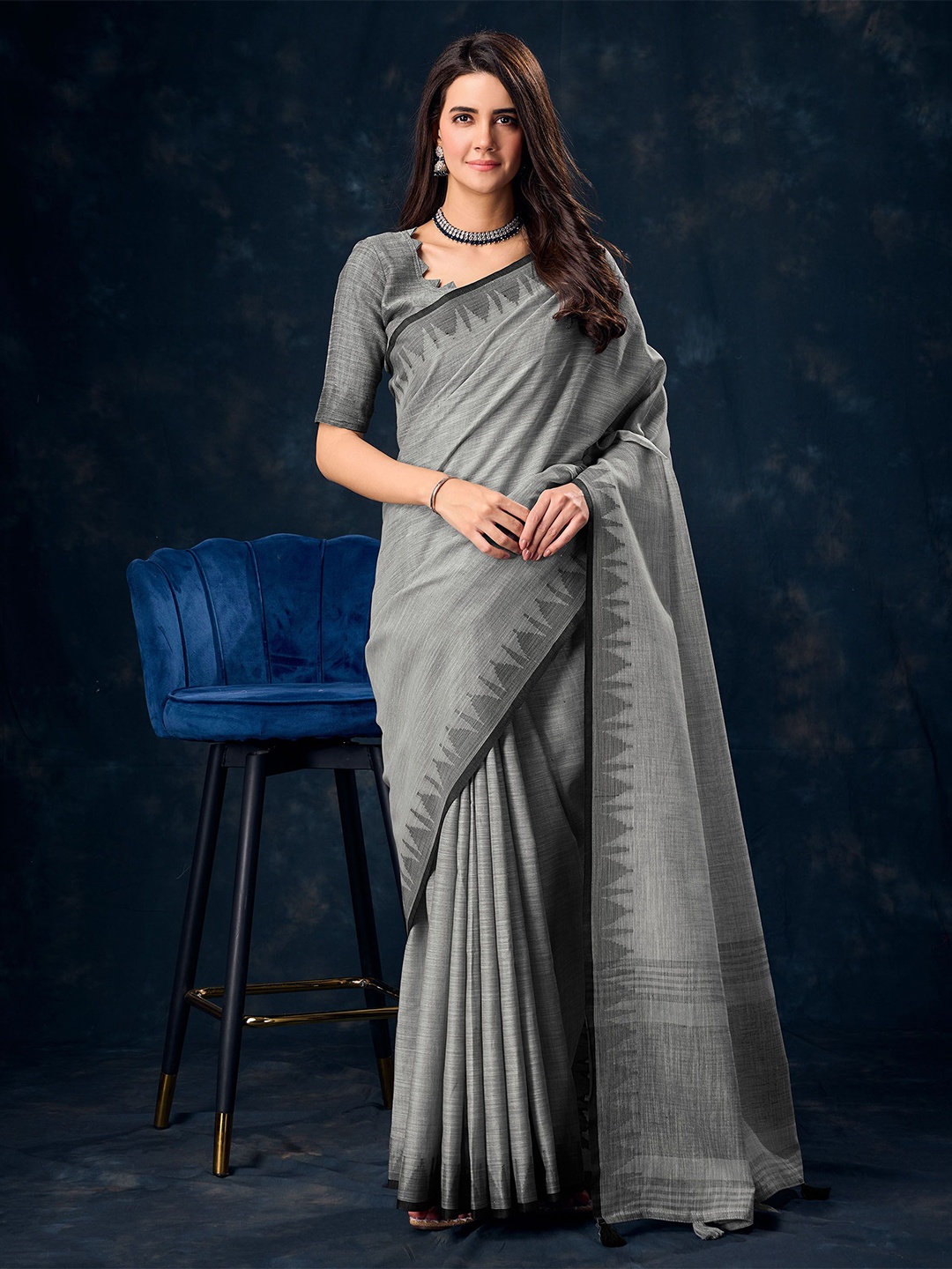 

Mitera Saree, Grey