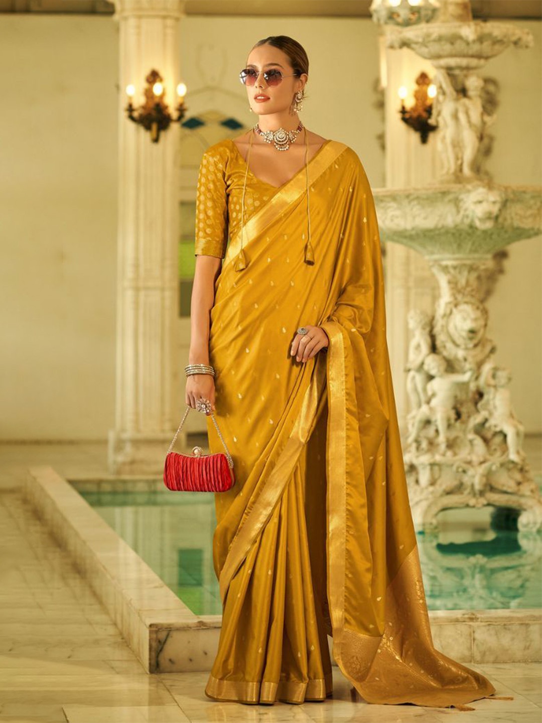 

MySilkLove Woven Design Zari Banarasi Saree, Yellow