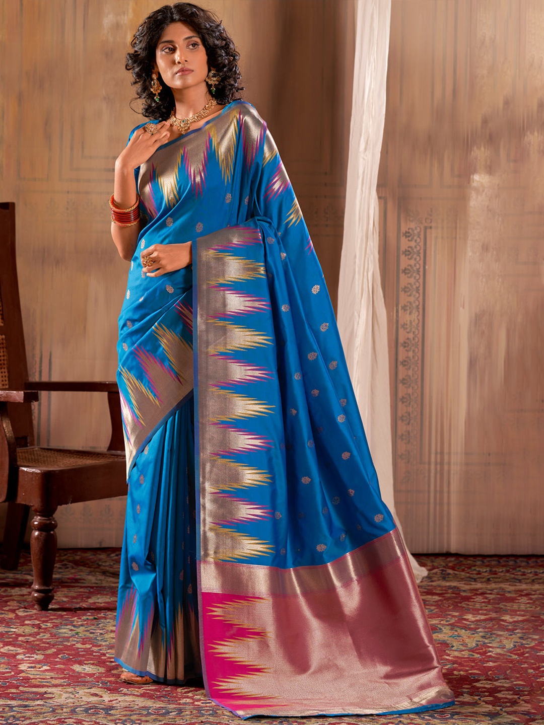 

MySilkLove Woven Design Zari Banarasi Saree, Blue
