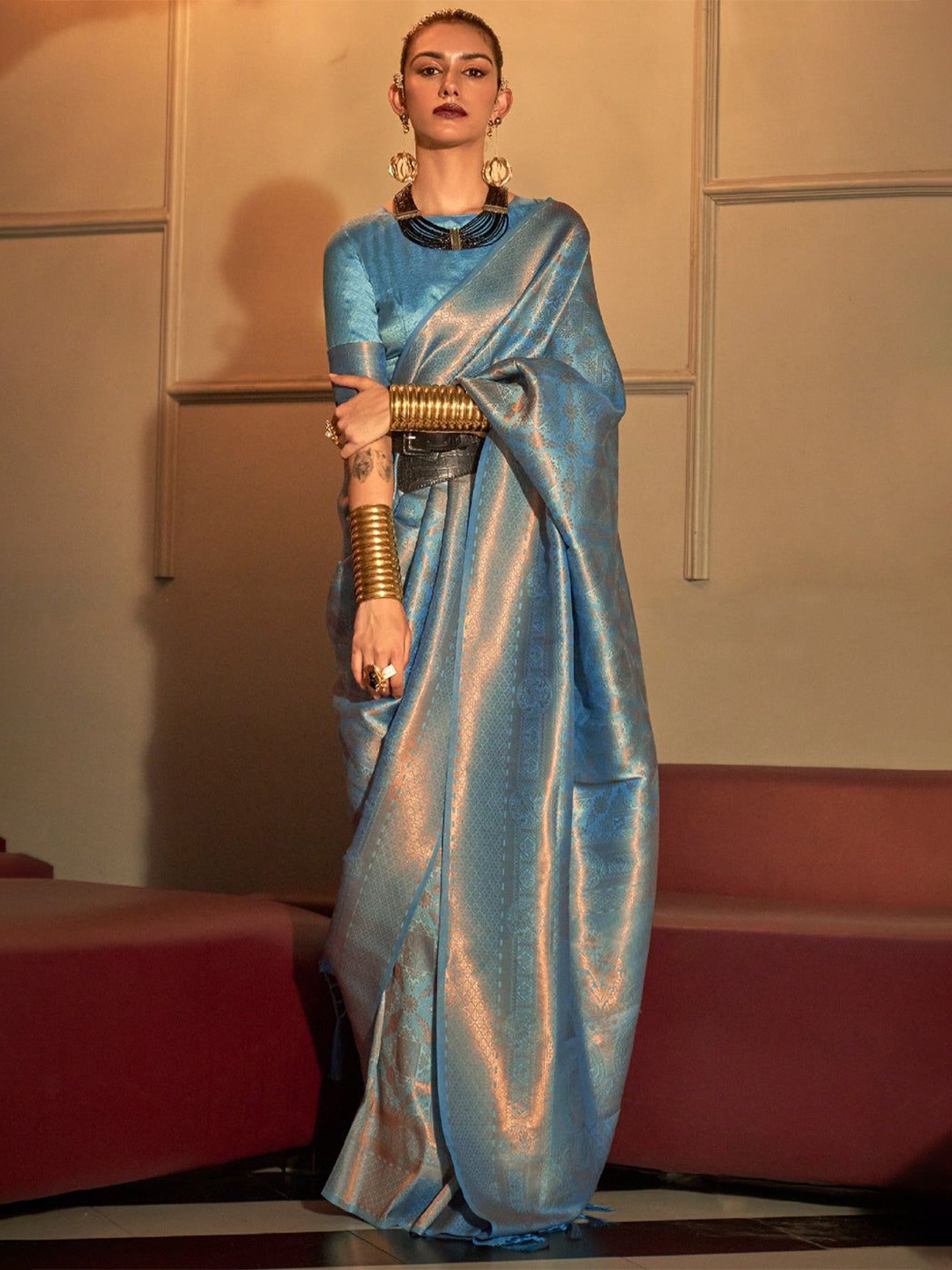 

MySilkLove Woven Design Zari Kanjeevaram Saree, Blue