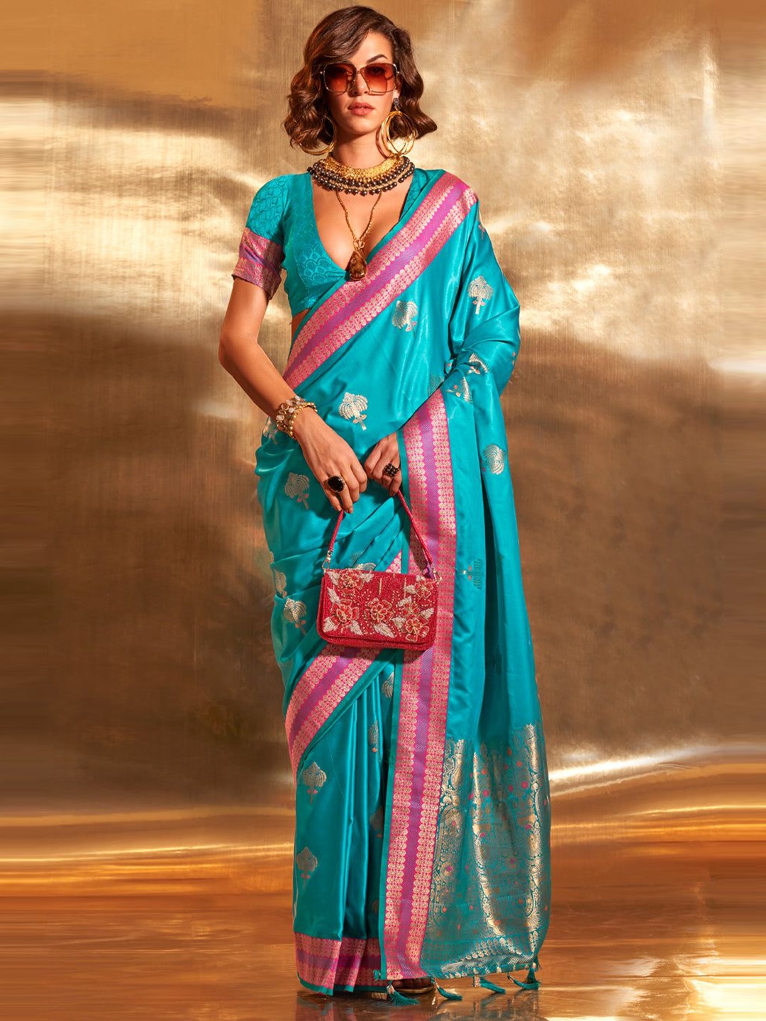 

MySilkLove Woven Design Zari Banarasi Saree, Blue