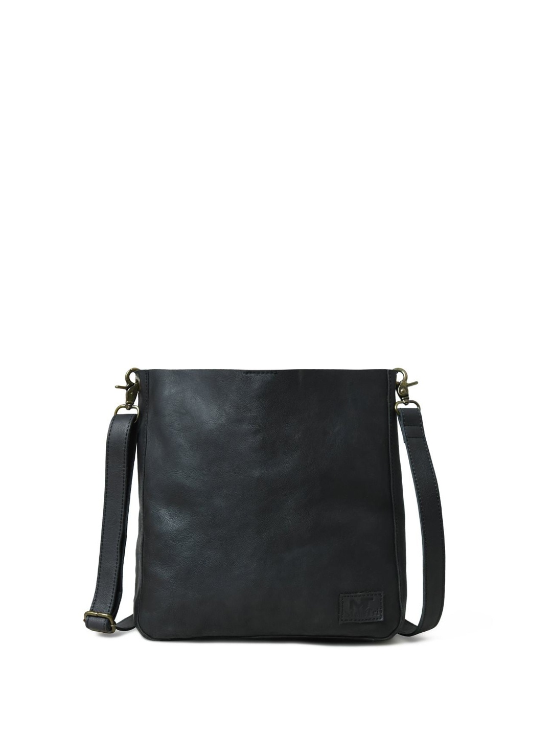 

MaheTri Leather Structured Sling Bag, Black