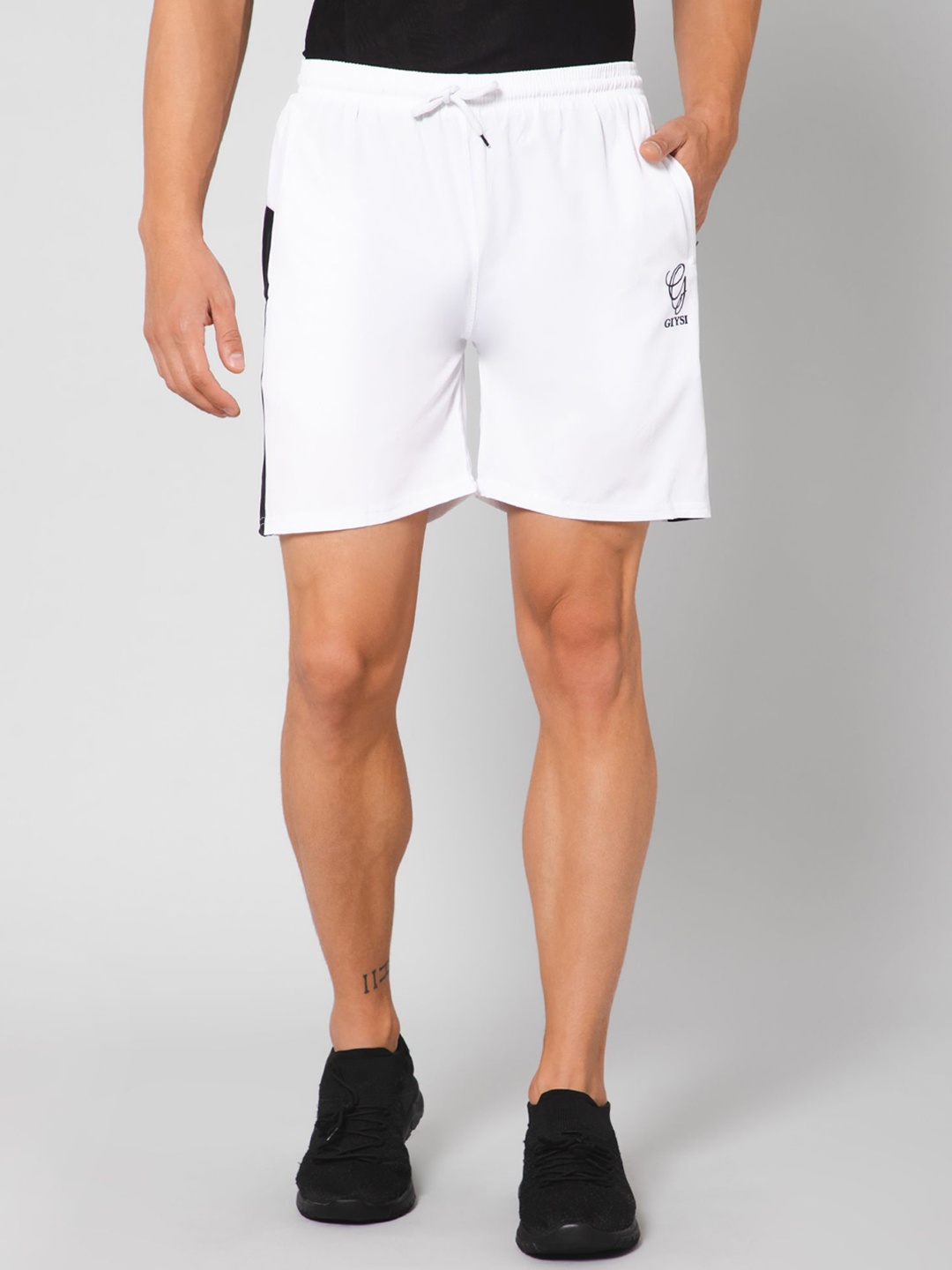 

GIYSI Men Sports Mid-Rise Fit Shorts, White