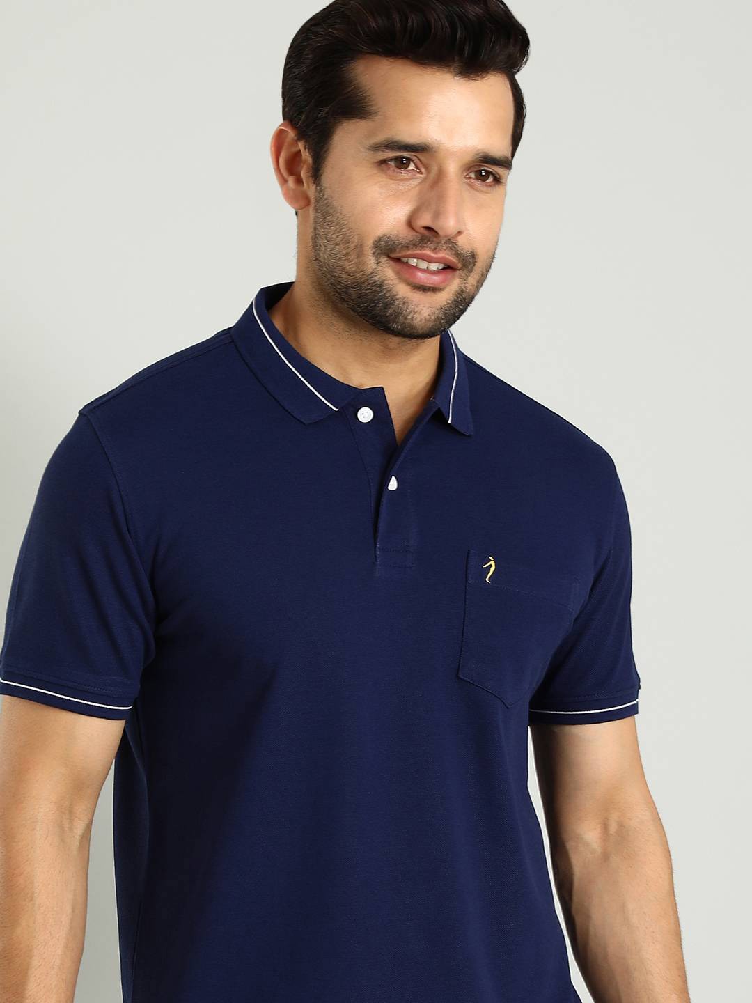 

Indian Terrain Men Brand Logo Polo Collar Pockets T-shirt, Blue