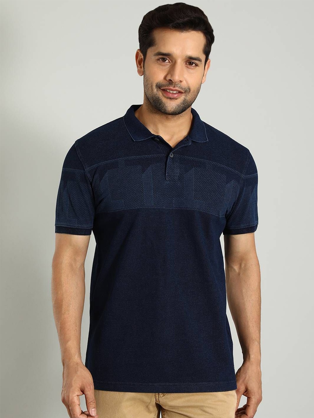 

Indian Terrain Polo Collar Cotton T-shirt, Blue