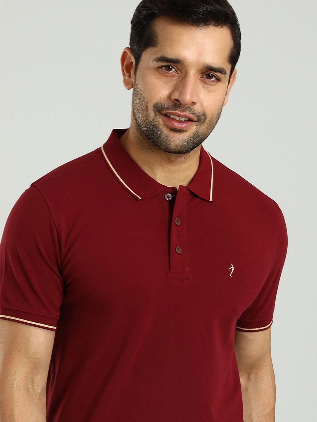 

Indian Terrain Men Solid Polo Collar T-shirt, Burgundy