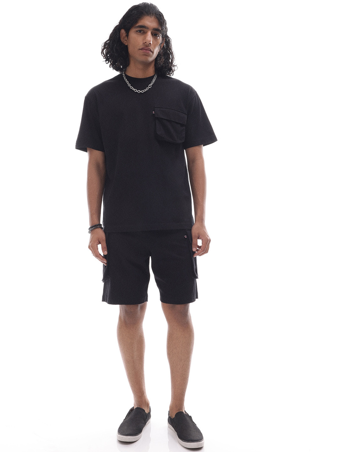 

H&M Cotton Patch Pocket T-Shirt, Black
