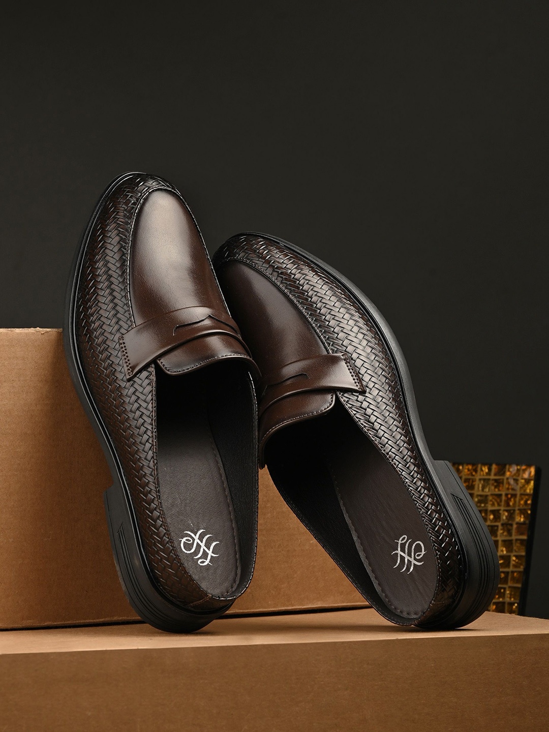

House of Pataudi Men Round Toe Formal Slip On Shoes, Brown