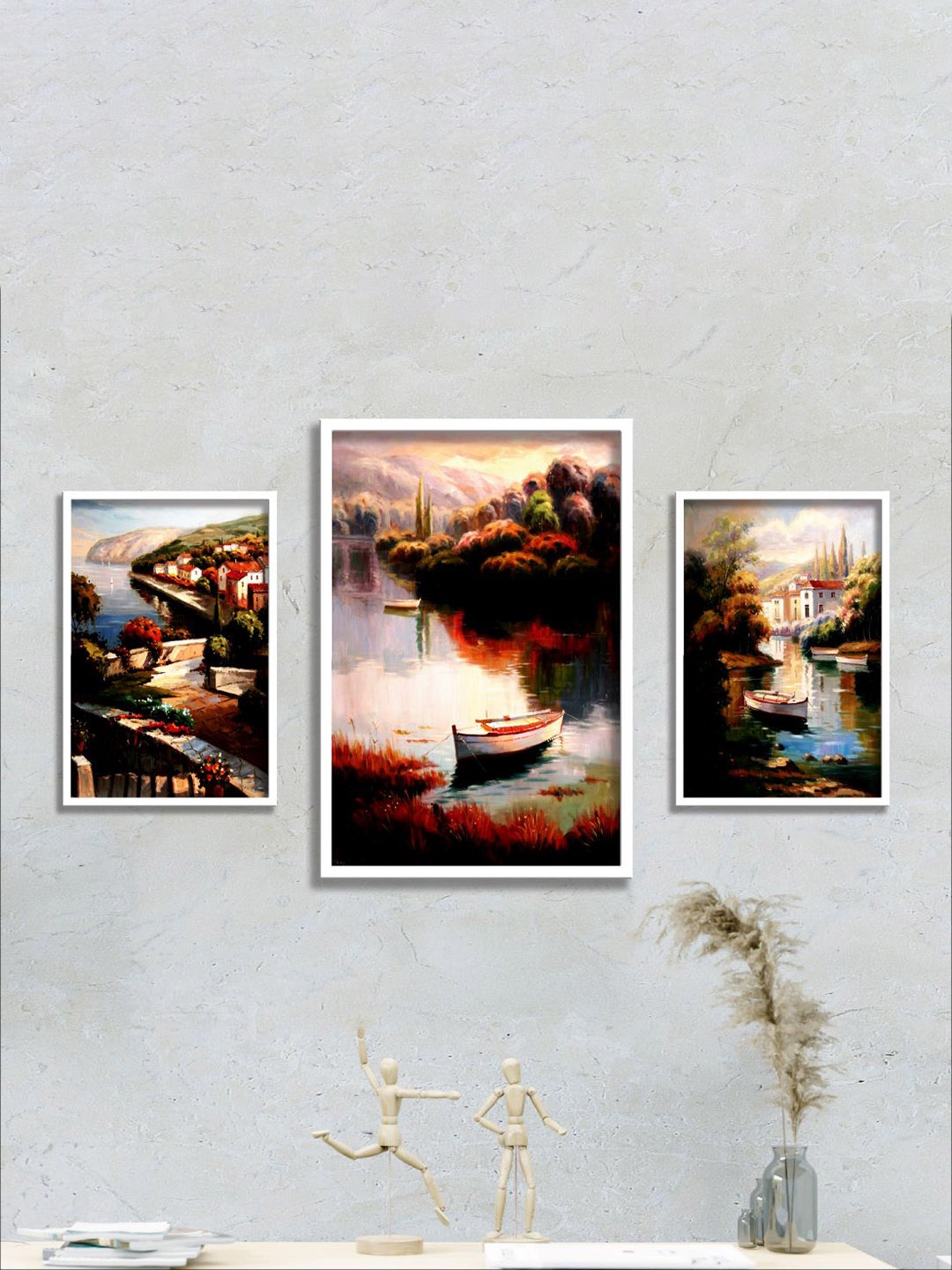 

Aura Blue & Red 3 Pieces Wall Painting Art