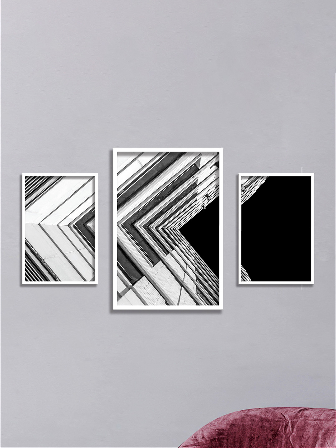 

Aura White & Grey 3 Pieces Other Wall Painting Art