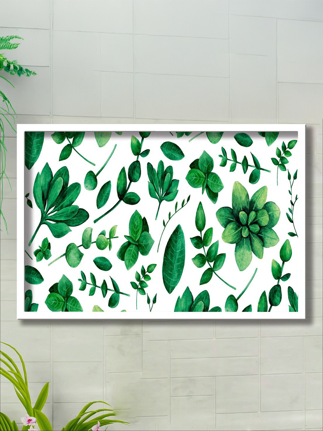 

Aura White & Green Floral And Botanical Wall Art