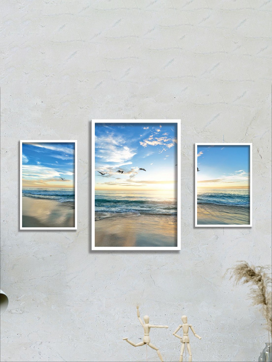 

Aura White & Blue 3 Pieces Wall Arts