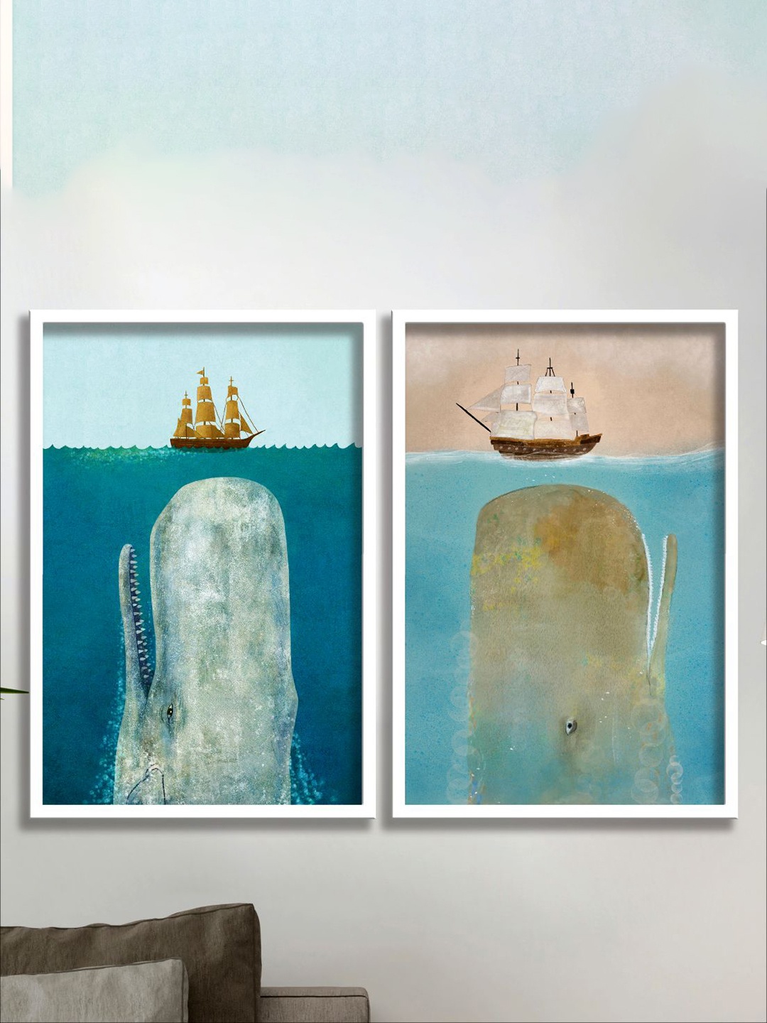 

Aura Blue & Brown 2 Pieces Wall Arts
