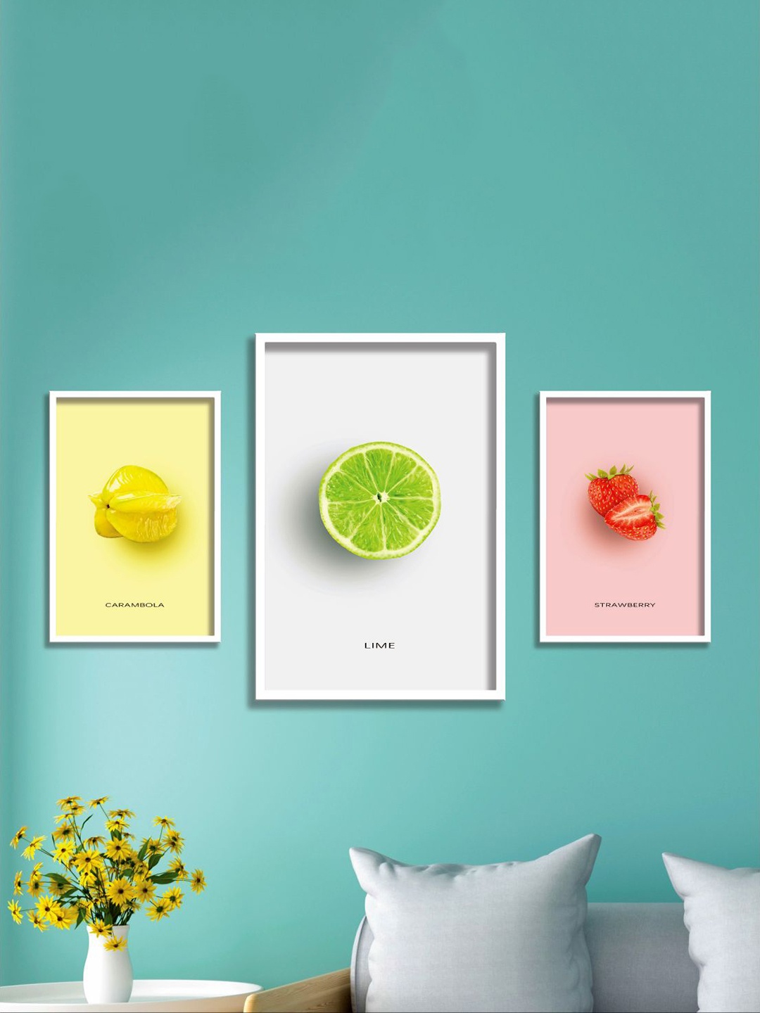

Aura White & Yellow 3 Pieces Other Wall Paintings