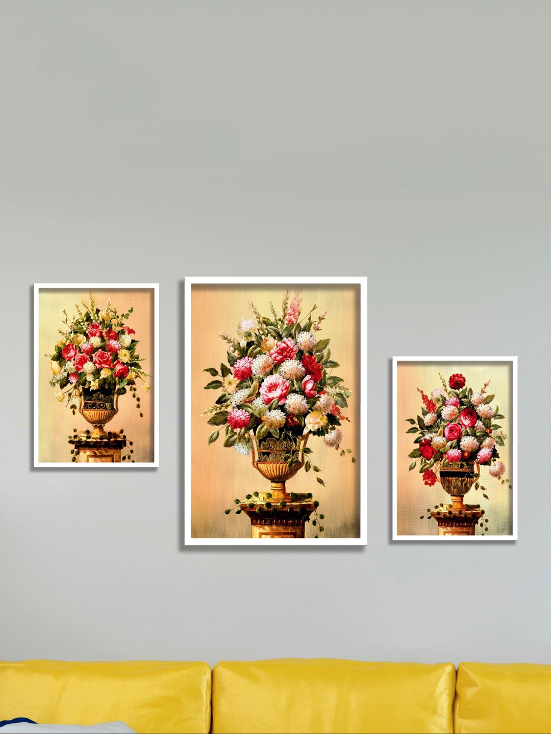 

Aura Red & White 3 Pieces Floral and Botanical Wall Art