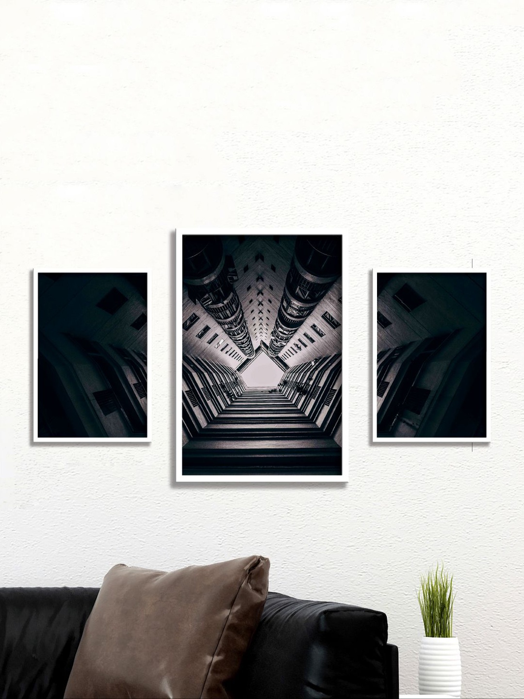 

Aura Black & Grey 3 Pieces Wall Painting Art