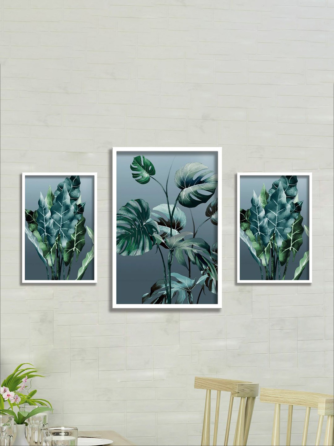 

Aura Blue & White 3 Pieces Floral and Botanical Wall Arts