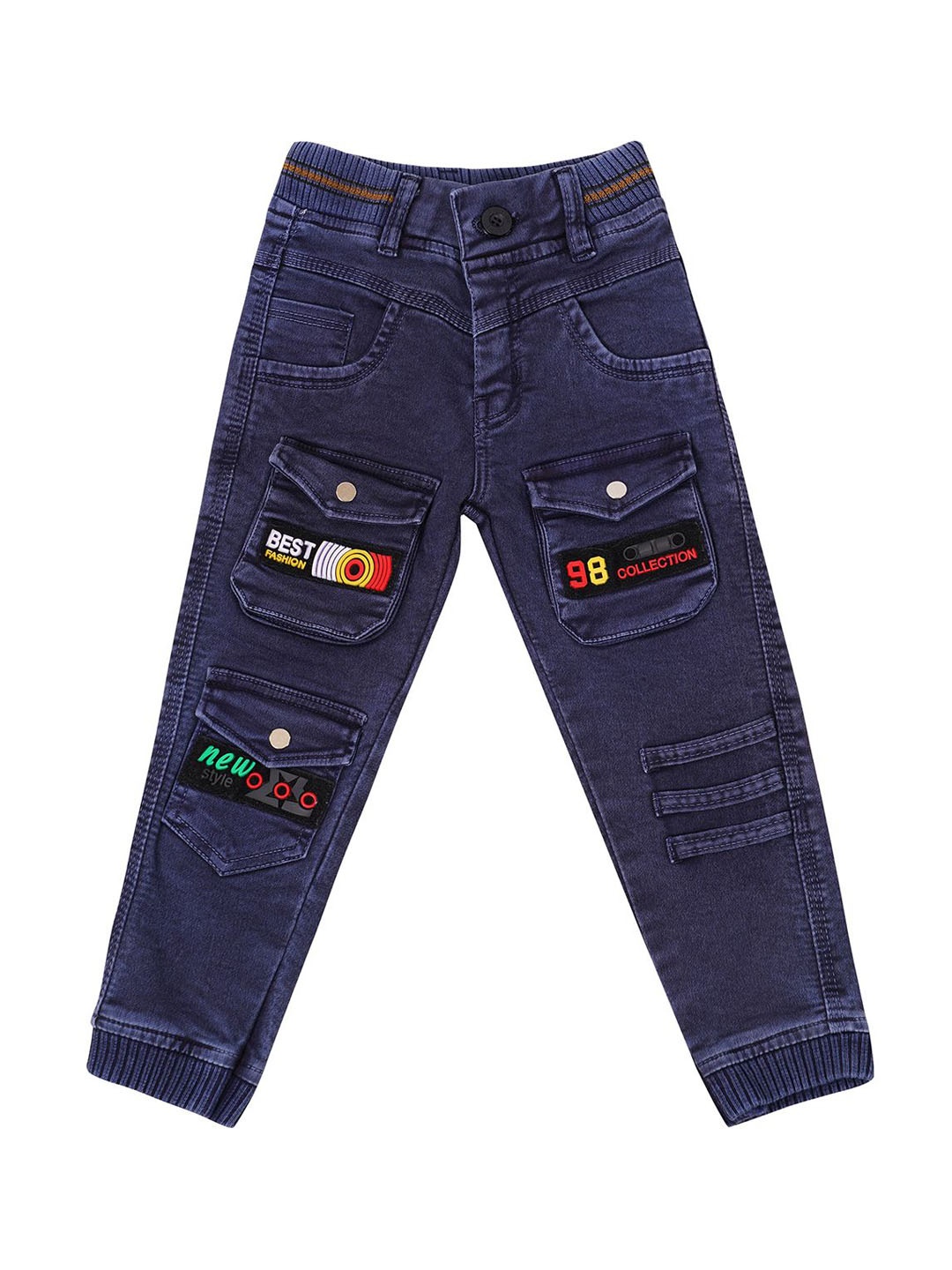 

BAESD Boys Comfort Mid-Rise Clean Look Embroidered Stretchable Jeans, Blue