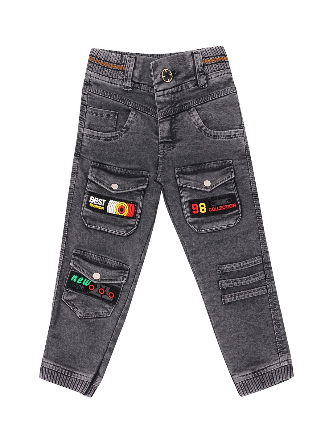 

BAESD Boys Comfort Stretchable Cargo Jeans, Grey