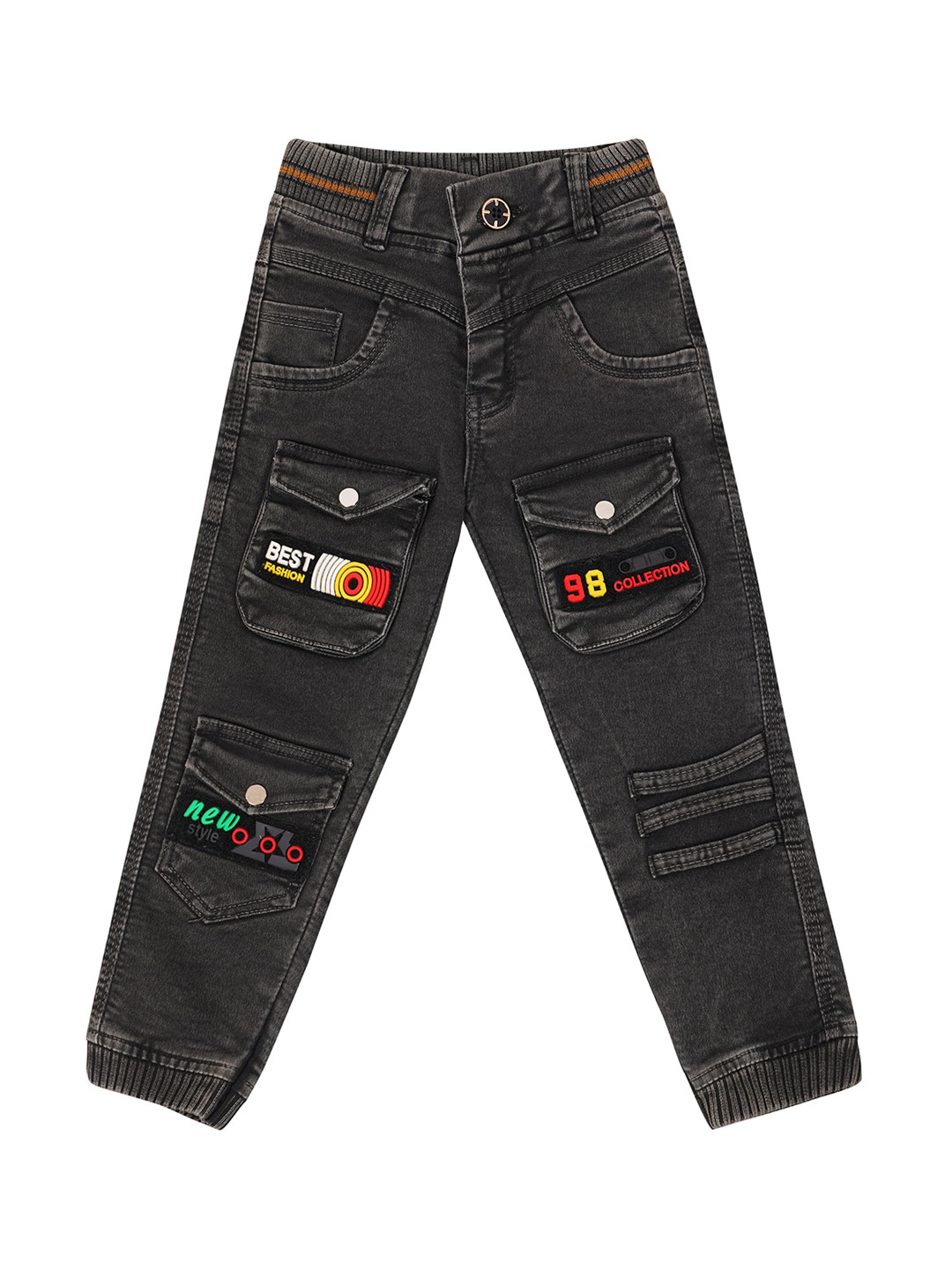

BAESD Boys Comfort Clean Look Stretchable Cargo Jeans, Brown