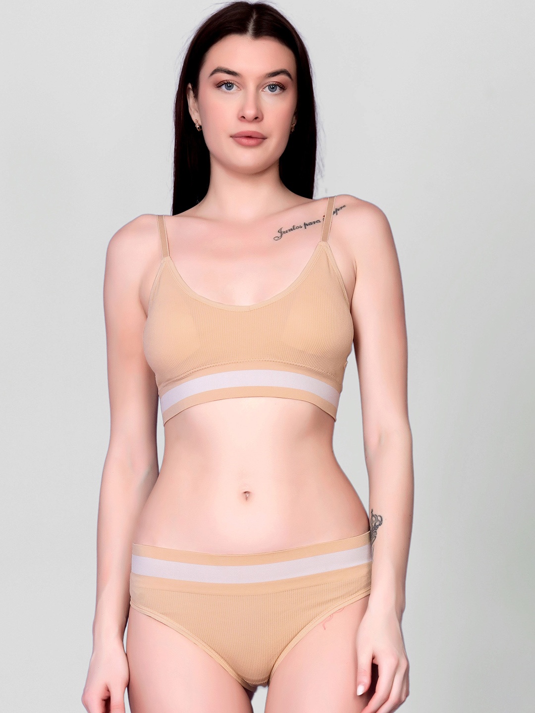 

Spiaty Lightly Padded Lingerie Set, Beige