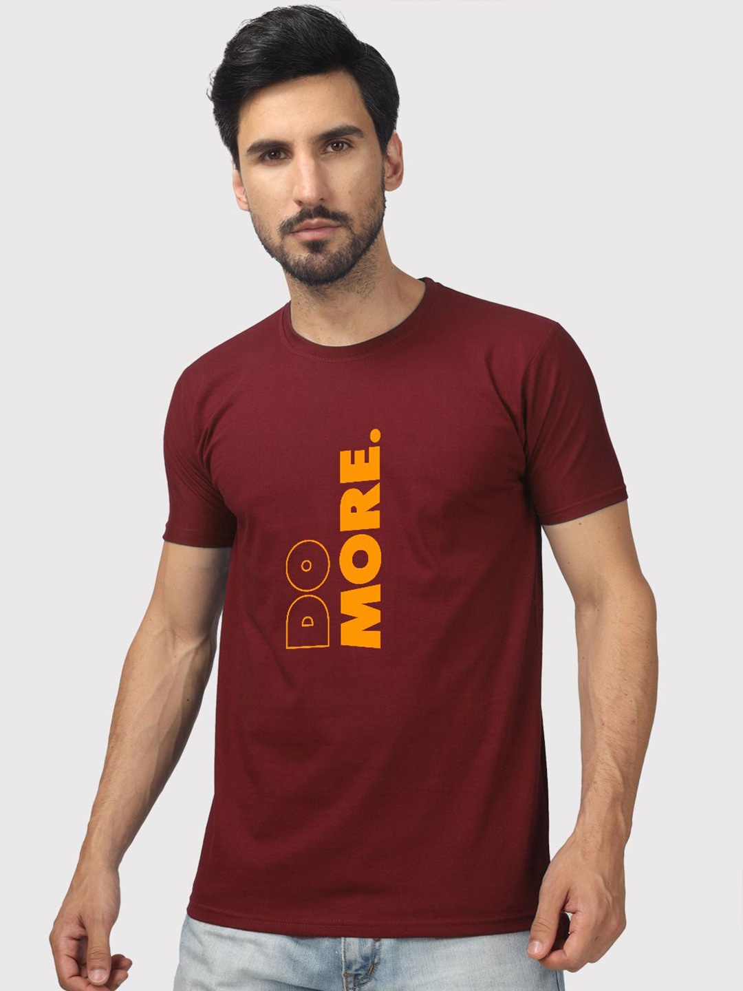 

Greylongg Men Typography Printed Round Neck T-shirt, Maroon