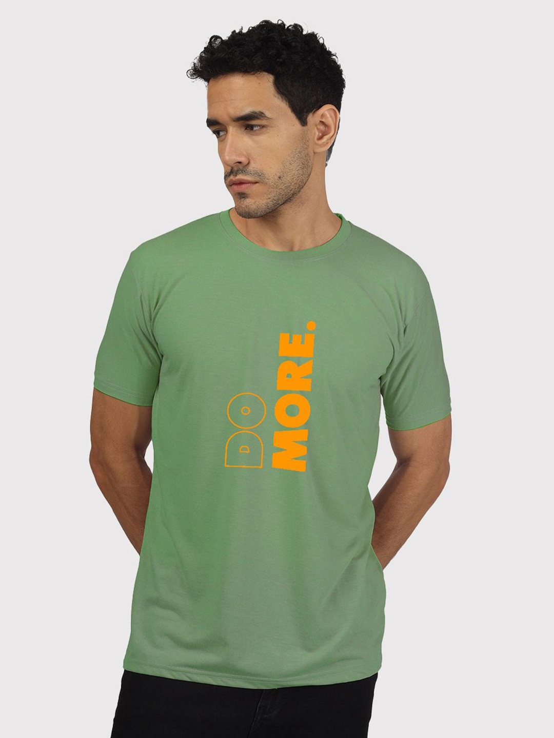 

Greylongg Men Typography Printed Round Neck T-shirt, Green