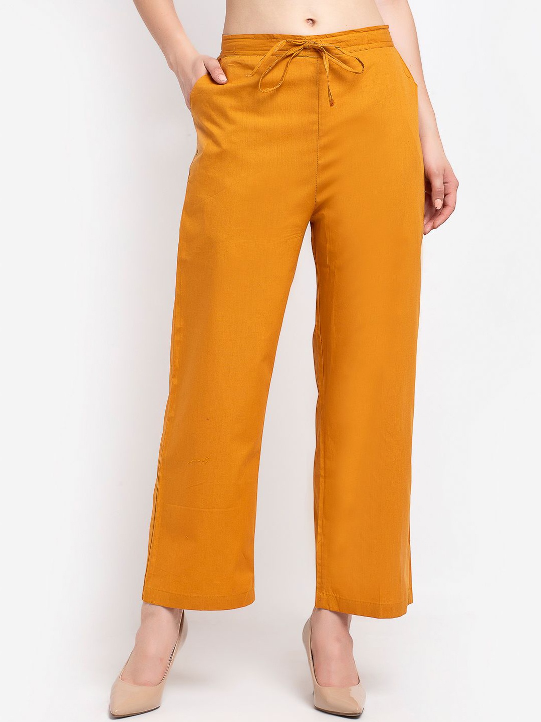 

GRACIT Women Cotton Track Pant, Gold