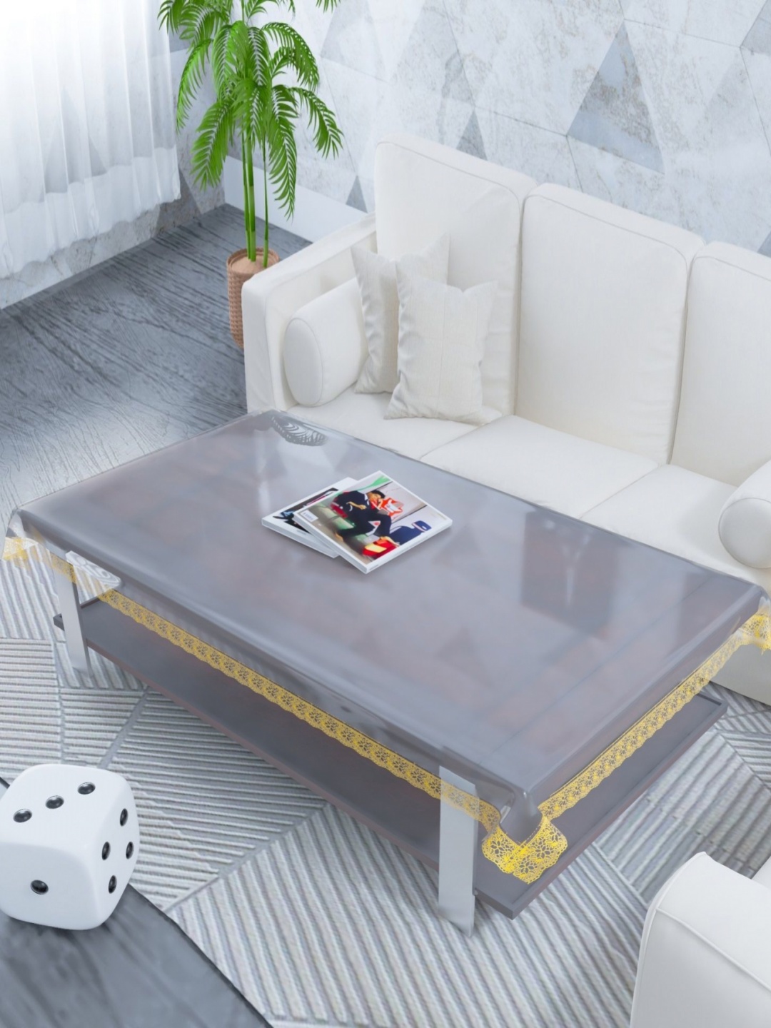 

TANLOOMS Transparent Waterproof 2-Seater Table Cover