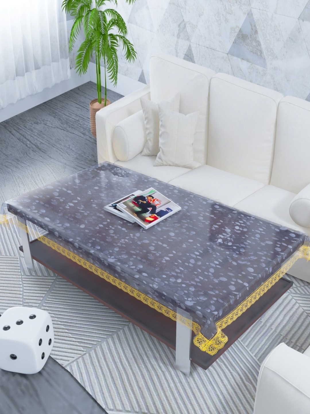 

TANLOOMS Transparent Waterproof 2-Seater Table Cover