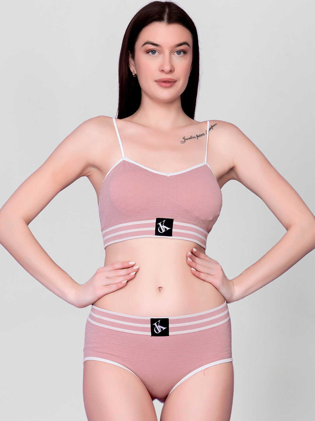 

Spiaty Full-Coverage Heavily Padded Lingerie Set, Pink