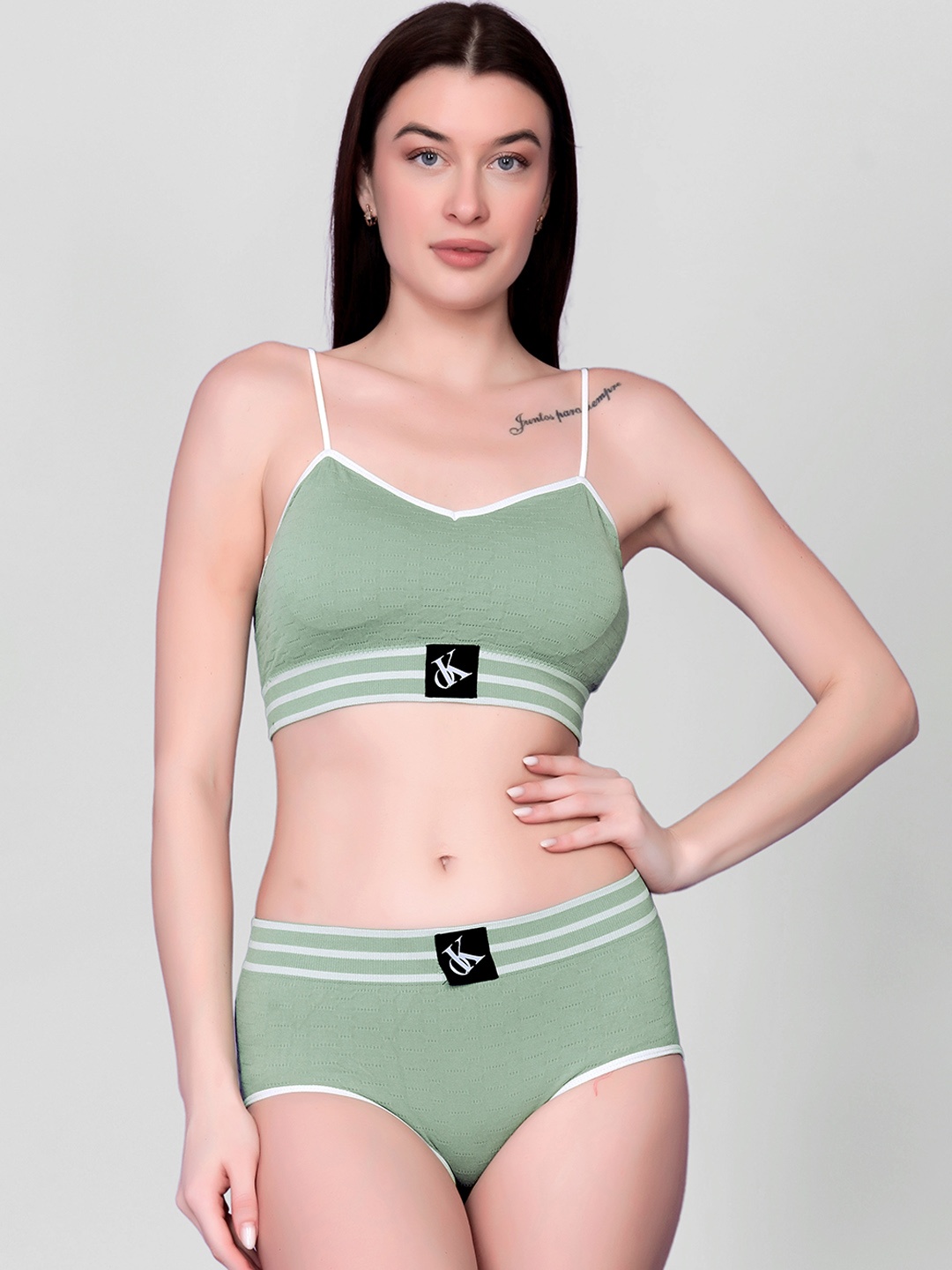 

Spiaty Lightly Padded Lingerie Set, Sea green