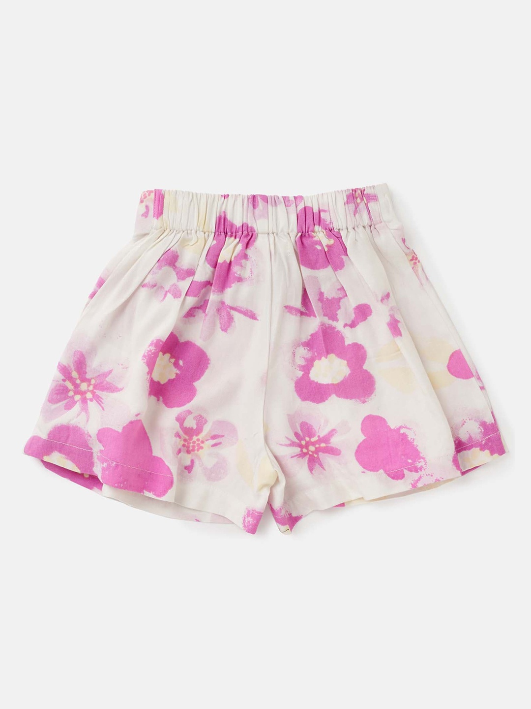 Angel & Rocket Girls Floral Printed Mid-Rise Shorts, Pink