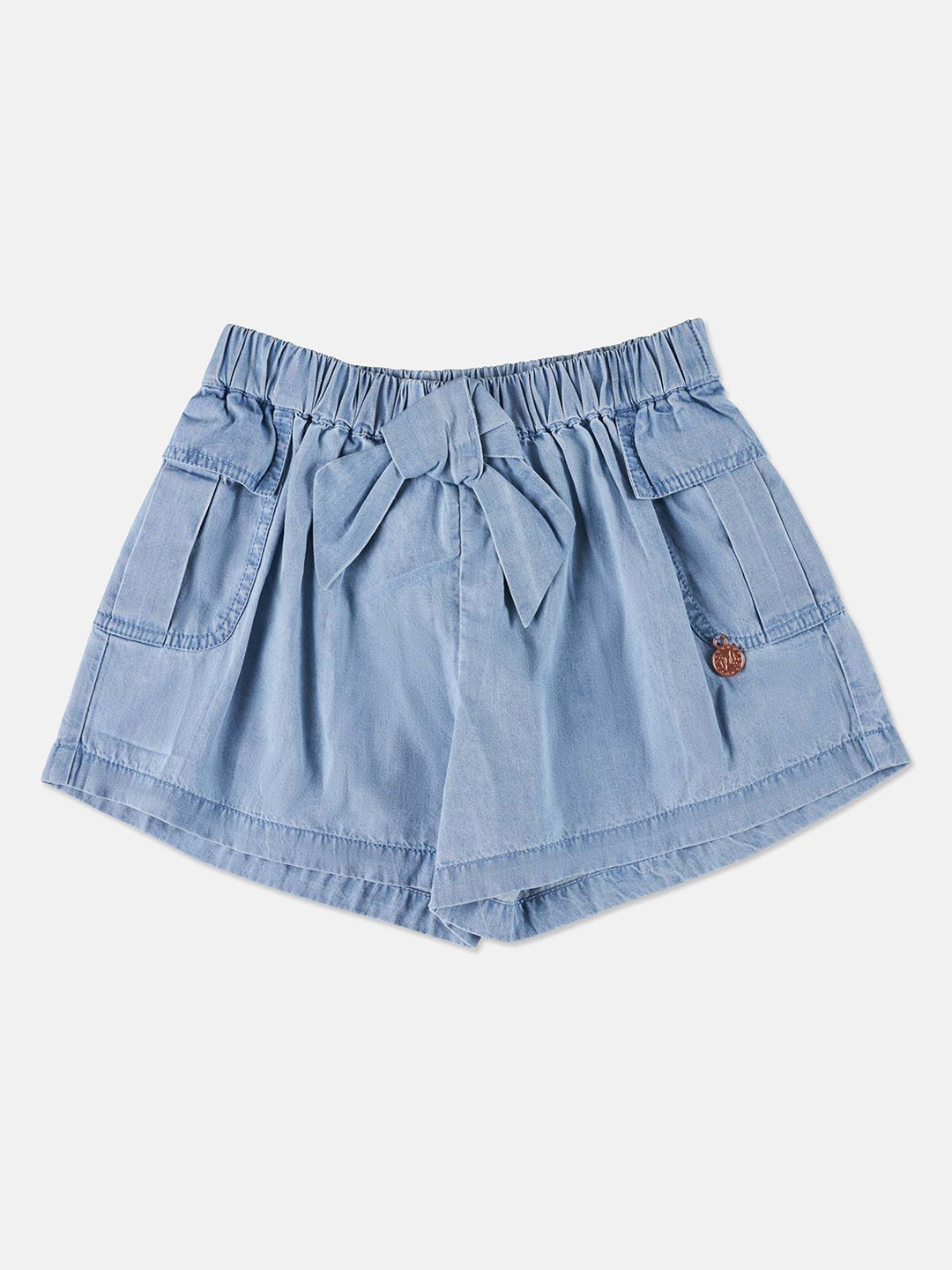 

Angel & Rocket Girls Slim Fit Mid-Rise Cotton Denim Shorts, Blue