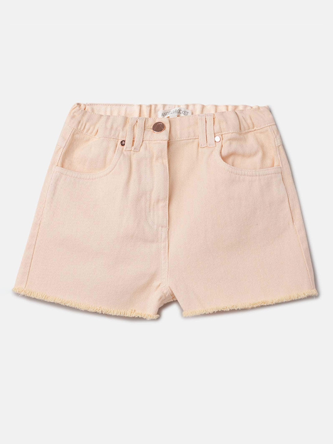 

Angel & Rocket Girls Slim Fit Denim Shorts, Beige