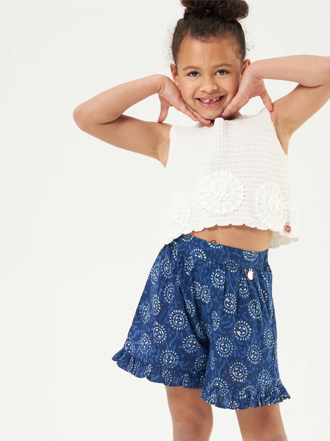 

Angel & Rocket Girls Floral Printed Slim Fit Shorts, Blue