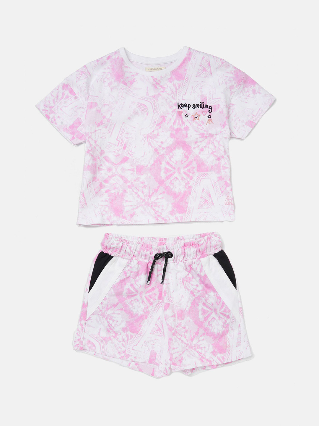 

Angel & Rocket Girls Floral Printed Slim Fit Shorts, Pink