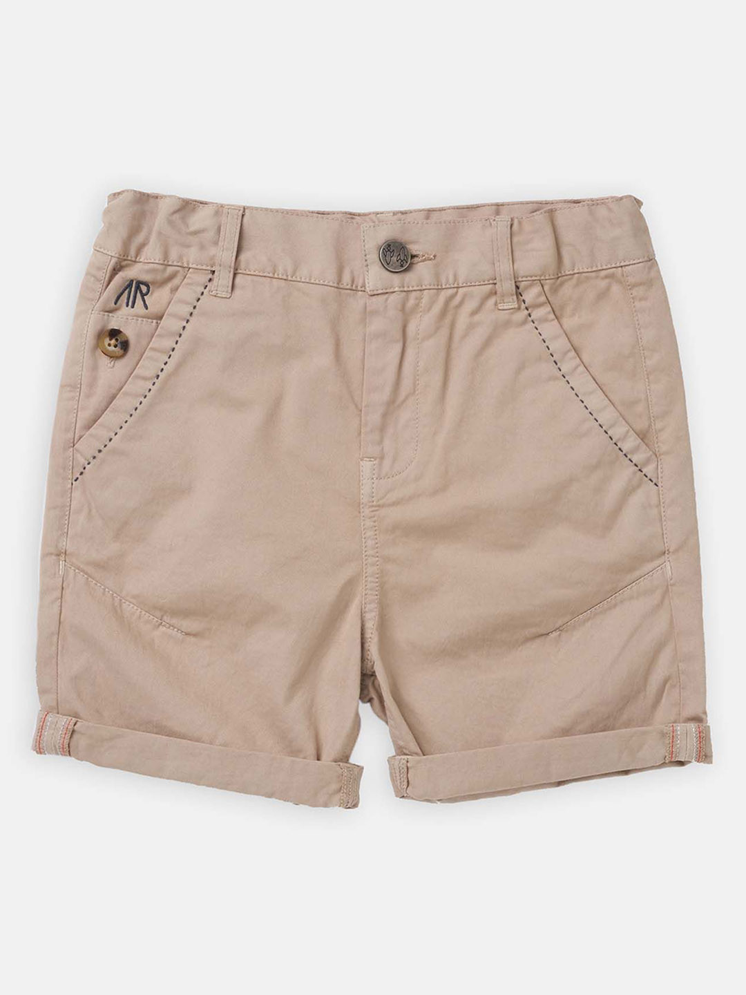 

Angel & Rocket Boys Mid-Rise Slim Fit Regular Shorts, Beige