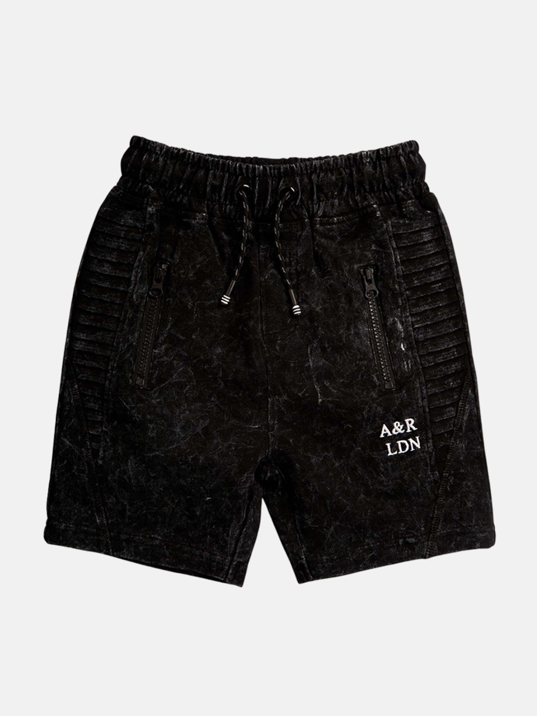

Angel & Rocket Boys Mid-Rise Slim Fit Above Knee Length Cotton Regular Shorts, Black