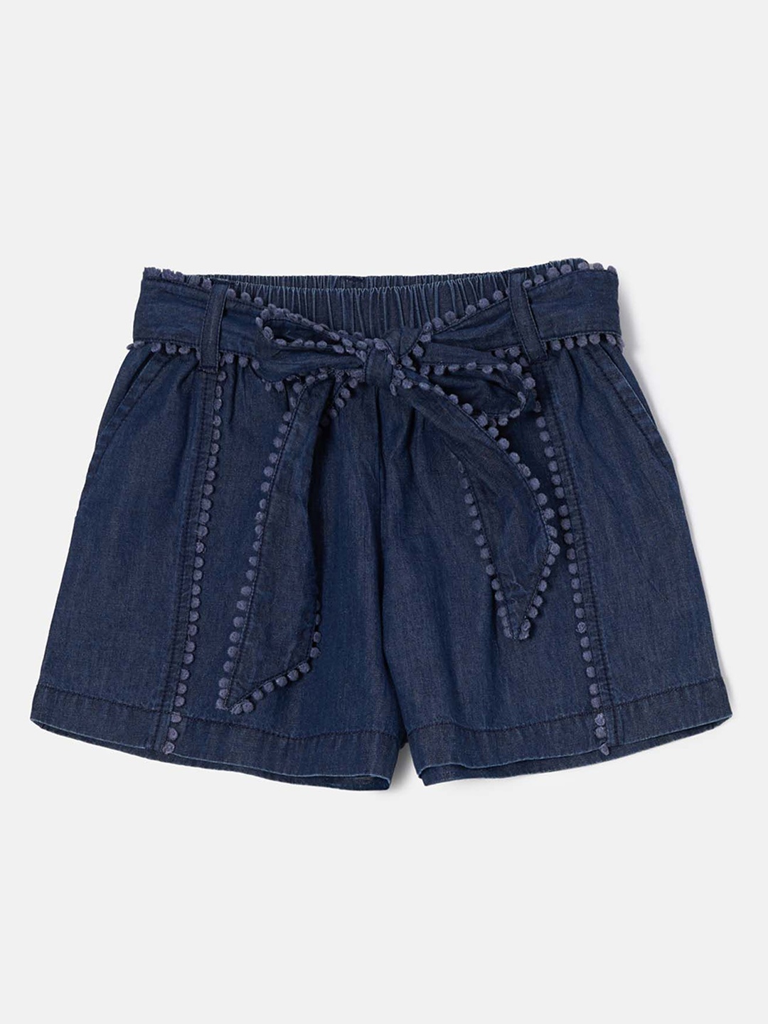 

Angel & Rocket Girls Slim Fit Mid-Rise Cotton Shorts, Blue