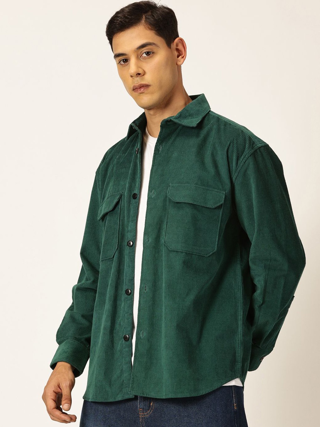 

Mast & Harbour Green Premium Cotton Casual Shirt