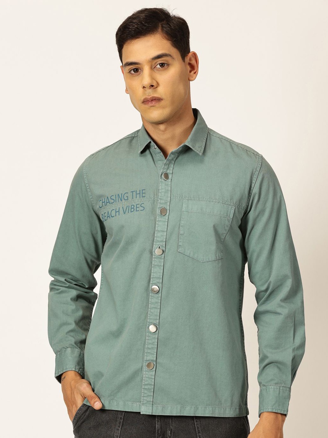 

Mast & Harbour Premium Cotton Casual Shirt, Teal