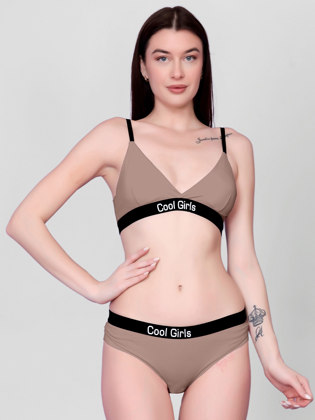 

Spiaty Lightly Padded Lingerie Set, Brown