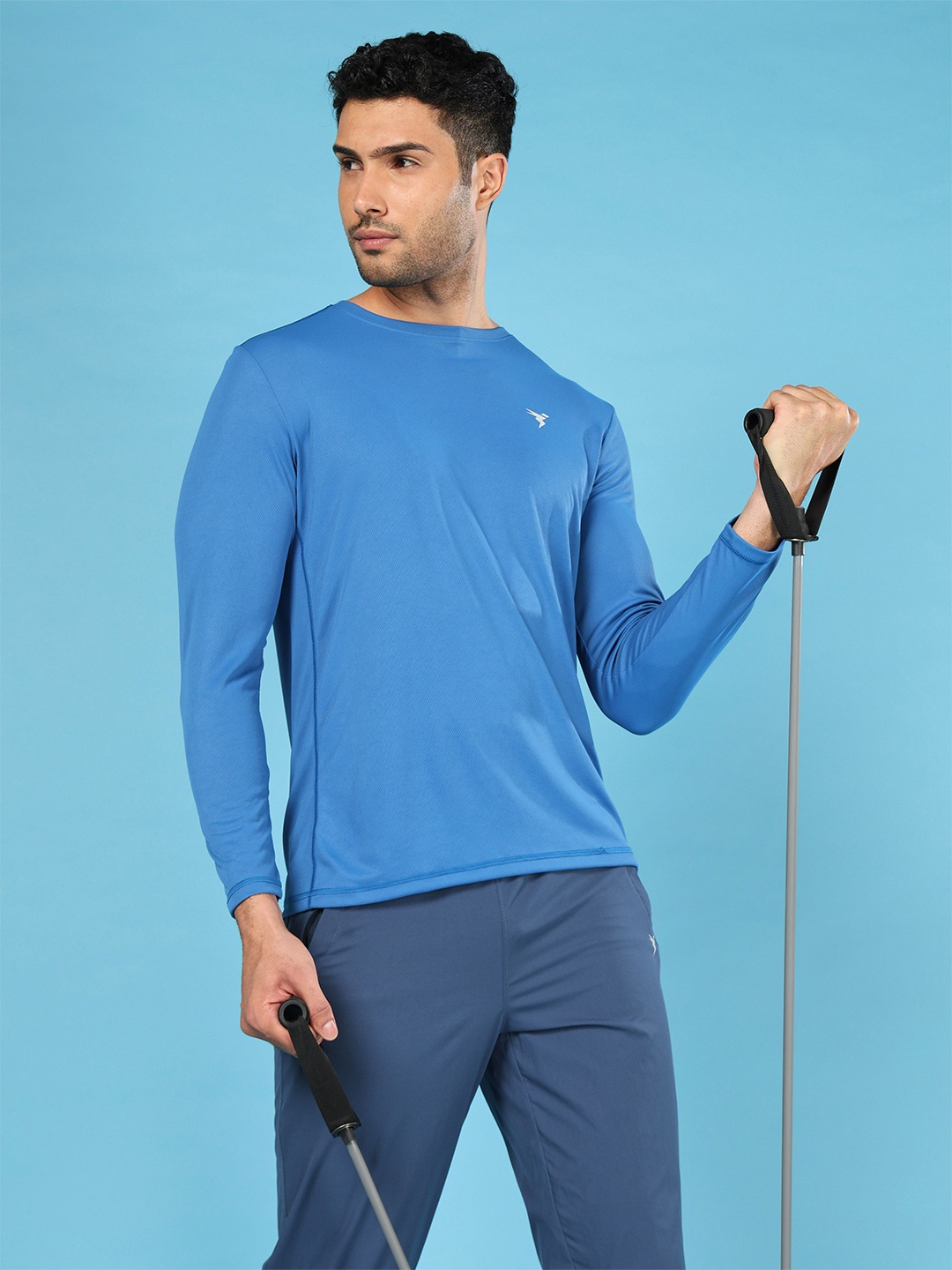 

Technosport Men Solid Techno Cool Plus Slim Fit Polo Sports T-shirt, Blue