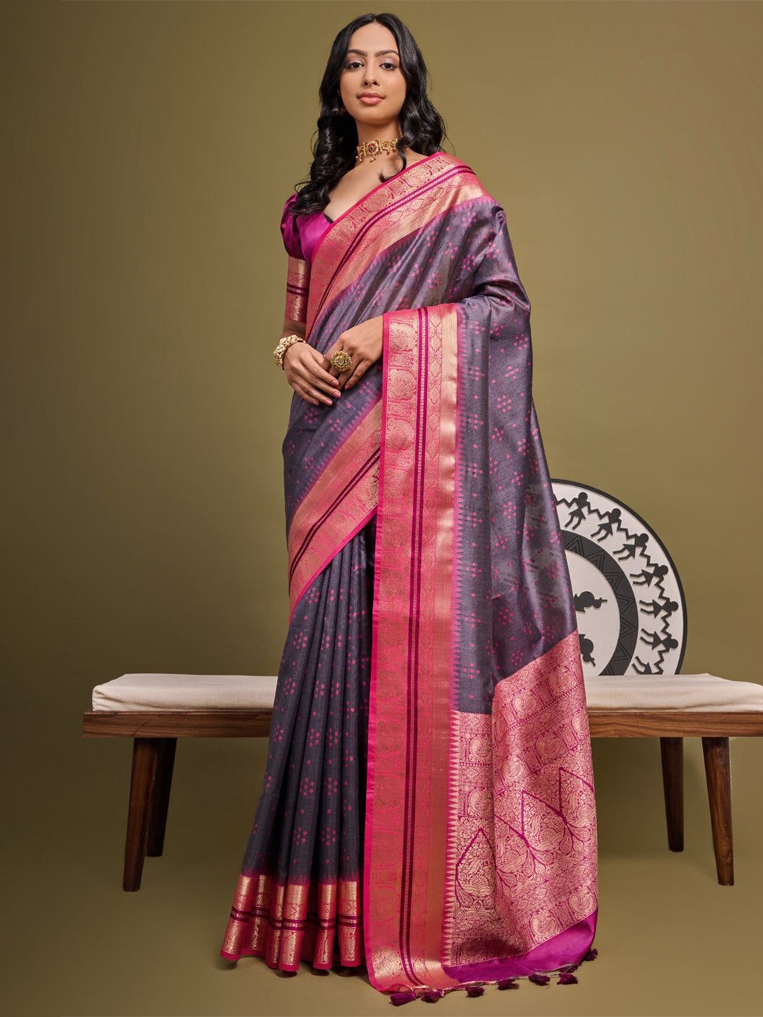 

MySilkLove Woven Design Zari Banarasi Saree, Purple