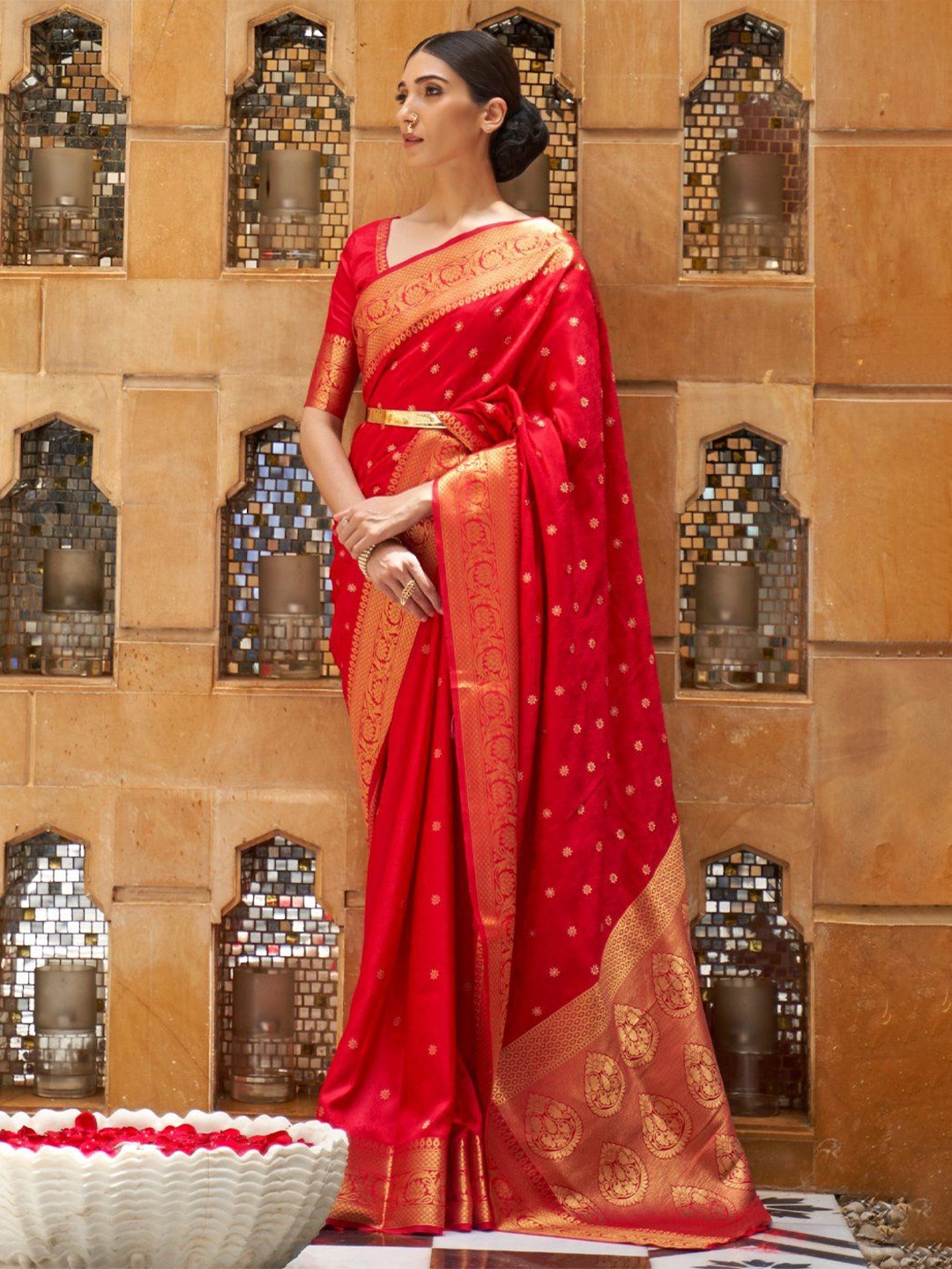 

MySilkLove Woven Design Zari Kanjeevaram Saree, Red